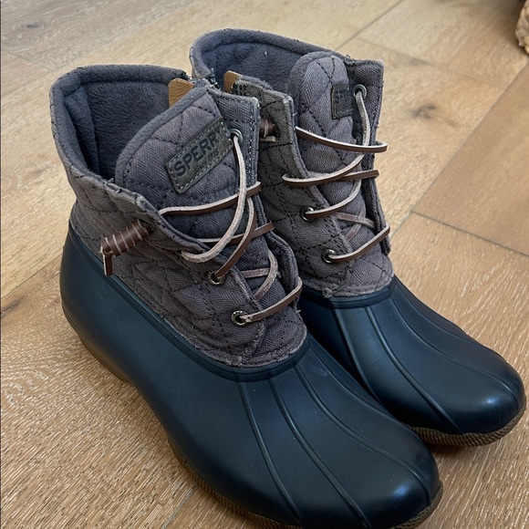 Sperry Black and Gray Quilted Boots - Picture 3 of 6
